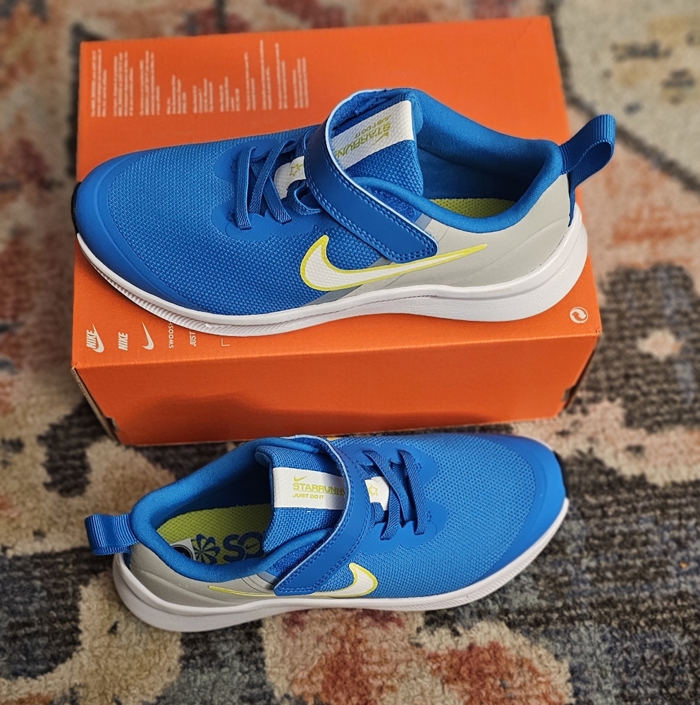 New Nike Star Runner3 Kids Sneakers Size Color Blue 13.5 C21 3 C34 2c3912cA28